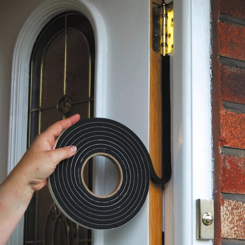 weather stripping on door jam